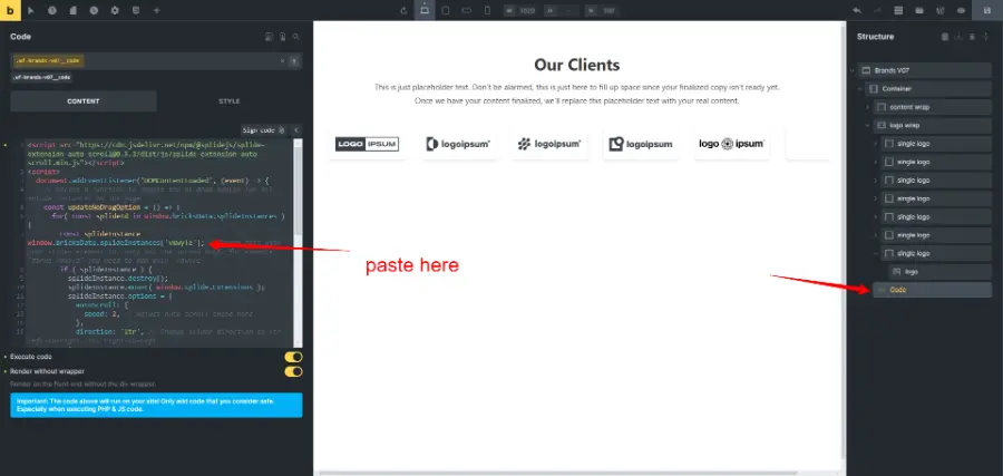 paste element ID here