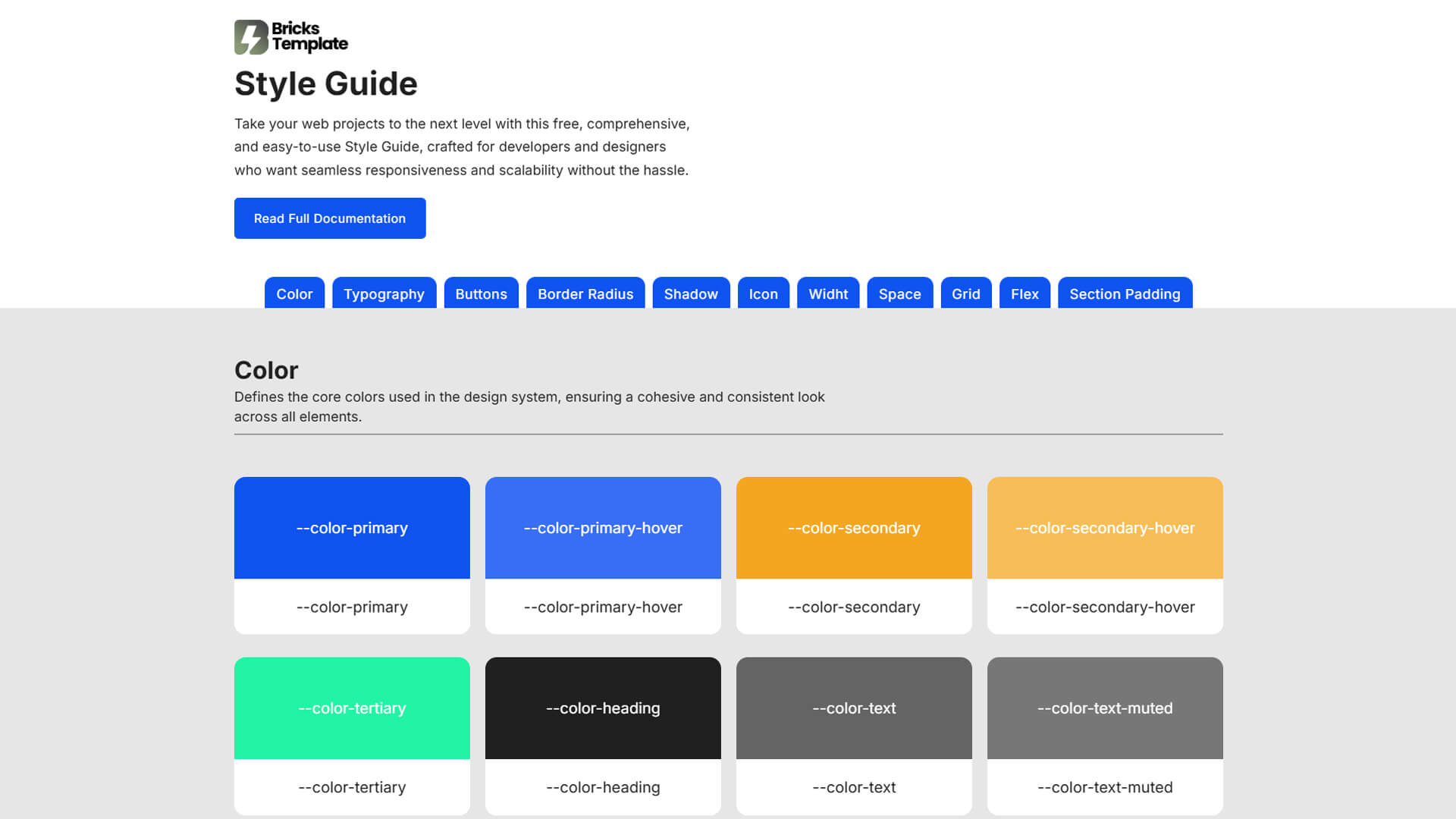 bricks builder style guide